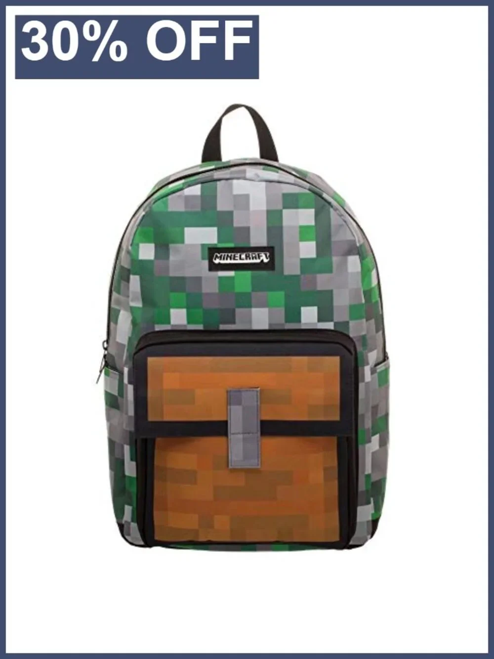 Minecraft Creeper Allover Print Backpack with Laptop Compartment